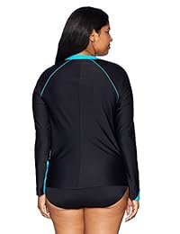 Coastal Blue ropa de natación activa para dama camiseta de natación Colorblock