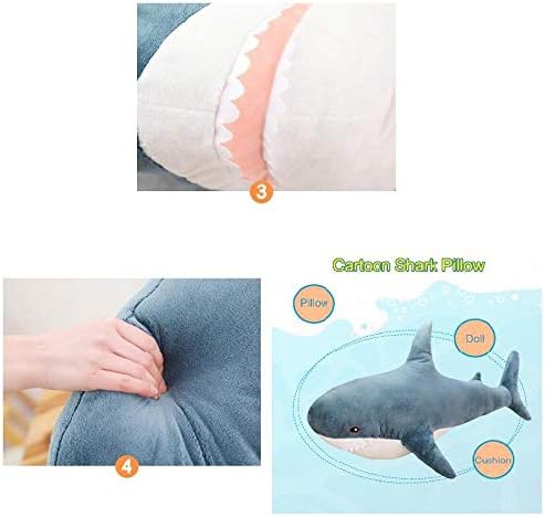 Domeilleur 100cm Lovely Big Shark Soft Plush Toy Dolls Stuffed Animal Pillow Bedroom Sofa Decoration - Image 5