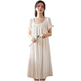 Sharebeauty Victorian Princess Style Cotton Nightgown for Women Vintage Palace Sleepwear