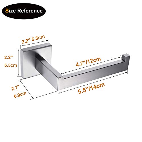 Nolimas Brushed Nickel Toilet Paper Holder SUS304 Stainless Steel Silver Half Open Square Wall Mount Rustfree Bathroom TP Holder Kitchen Washroom Tissue Roll Dispenser - Thumbnail 6