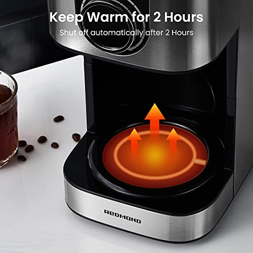 REDMOND Programmable Coffee Maker, 10 Cup Drip Coffee Machine Stainless
