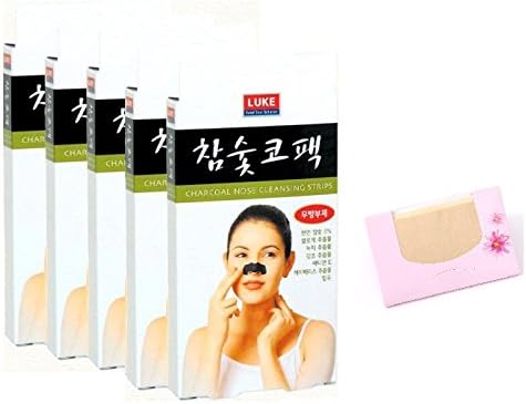 50pcs LUKE Charcoal Nose Pore Cleansing Strips Blackhead Peel Off mask pack + SoltreeBundle Natural Hemp Paper 50pcs