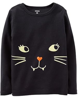 Baby Girls' Kitty Face Tee (Baby) - Black