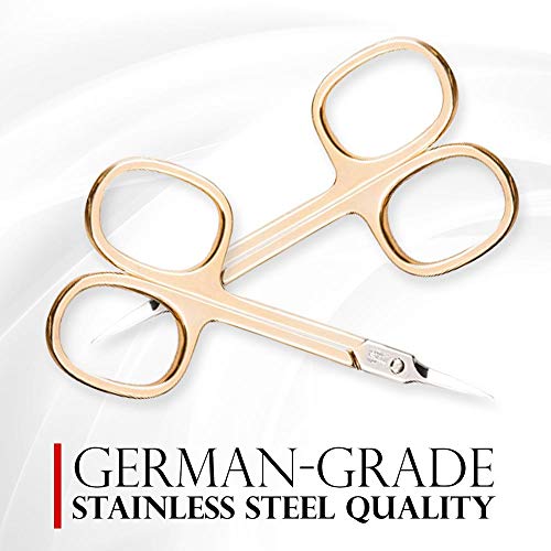 Titania Germany Solingen Tower Point Cuticle Scissors - Professional Grade Gold Plated Curved Manicure & Pedicure Trimmer - For Fingernails, Toenails, Dry Skin & Callus Cutting - Thumbnail 5