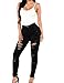 Sexyshine Women's High Waisted Skinny Destroyed Ripped Hole Denim Pants Long Stretch Pencil Jeans