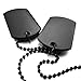 INBLUE Men,Women's 2 PCS Alloy Pendant Necklace Black Double Dog Tag Army Style Tribal 26 Inch Chain