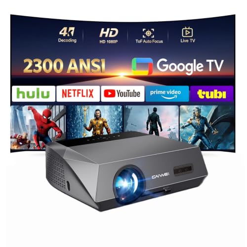 4K Daylight Projector Google TV, 2300 ANSI Smart Projector, WiFi 6, Bluetooth,