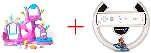 Splashlings Coral Playground Playset AND Wii Wheel For Mario Kart 8 - Bundle
