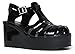 Platform Jelly Sandal - Ankle Strap Buckle Shoe - Peep Toe Wedge Heel - Chunky High Heel Open Sandal