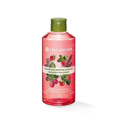 Yves Rocher Energizing Bath and Shower Gel, Raspberry Peppermint, 400ml