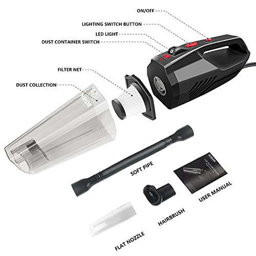 NDDI POWER Professional Car Vacuum, 8000Pa High Power Handheld Mini