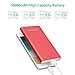 Portable Charger 10000mAh Lightning & Micro-USB Input Power Bank External Battery Pack BENANNA S1 for iPhone X 8 7 6 5 Plus iPad Android Cell Phone Samsung Galaxy Note LG Gopro And More - Red