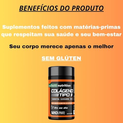 Colágeno Tipo 2 Condroitina e Glucosamina Msm 120 Cápsulas 500mg Zuchetti nutrition