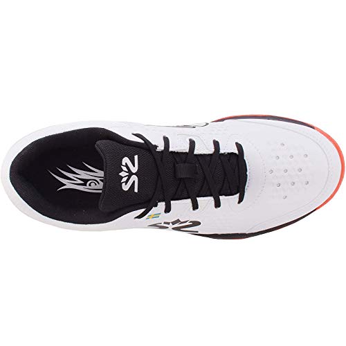 Salming Men's Hawk Court Squash Indoor Multisport Shoes, White/Black/New FlameRed, 12 - Thumbnail 2