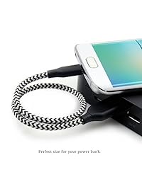 OKRAY 10 unidades de 1 ft corto Mini alta velocidad Micro USB Cable USB 2.0 A macho a Micro B Cable de sincronización y carga Cable cargador para Android, Samsung, LG, HTC, Motorola, Sony y más