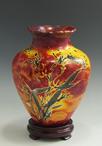 Fine Art Ceramics, Foil Saggar Raku Vase, Ferric Chloride Alternative Firing, Home Decor, Decorative Porcelain Vase by Susan Fontaine Pottery