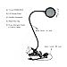 Aokey LED Grow Light 8W Adjustable 2 Level Dimmable Clip Desk Grow Lights Lamp Bulb Clamp Flexible Gooseneck 360 Degree for Indoor Plants Hydroponic Garden Greenhouse