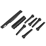 uxcell Acoustic Guitar Parts Bridge Bone Pins Saddle Nut Set Black