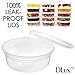 DLux Plastic Deli Containers with Lids and Labels [44 Clear Cups, 8 oz] Sealable, Airtight & Leak-proof, BPA Free Restaurant Quality Meal Prep & Storage Foodsavers