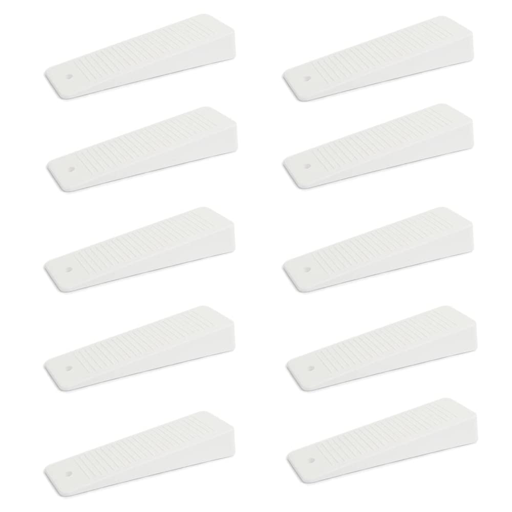 Sossai Door Shim/Wedge/Window Doorstop (Set of 10) hard rubber TSK95 | Colour : white