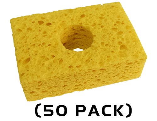 Thermaltronics SPG-50 Yellow, Soldering Sponge, (3.2" X 2.1") (50 Pack) interchangeable for Metcal AC-YS3-P