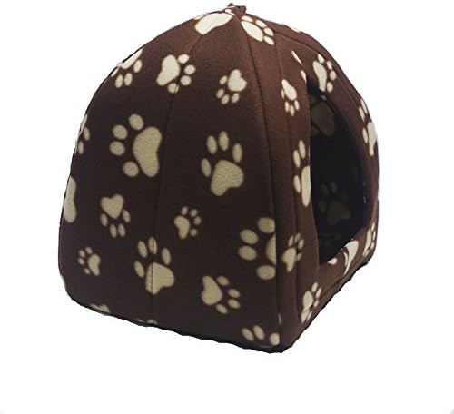 Dog Plush Small Bed, Dog Bed Cat Cave Tent Pet Dual Use Foldable Bed House For Small Animals (DarkBrown)