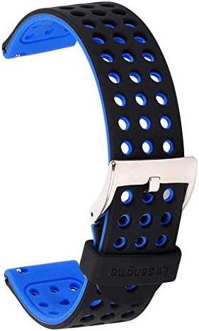 Wishteta Quick Release Watch Bands - Choice of Colors &amp; Widths (18mm or 20mm or 22mm) - Soft Silicone Rubber men