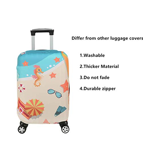 Fvstar Beach Travel Luggage Cover Washable Luggage Cover Spandex Suitcase Protector Cove Baggage Covers - Thumbnail 7