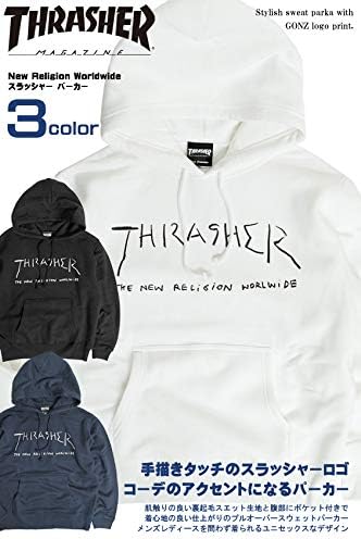 Amazon Thrasher スラッシャー スウェットパーカー New Religion Worldwide Hoodie ゴンズロゴプリント ホワイト Lサイズ トレーナー パーカー 通販