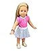 HappyBB Baby Doll Clothes Skirt Fits 16-18 inches American Girl Doll - Sun Flower Pattern Red Dress