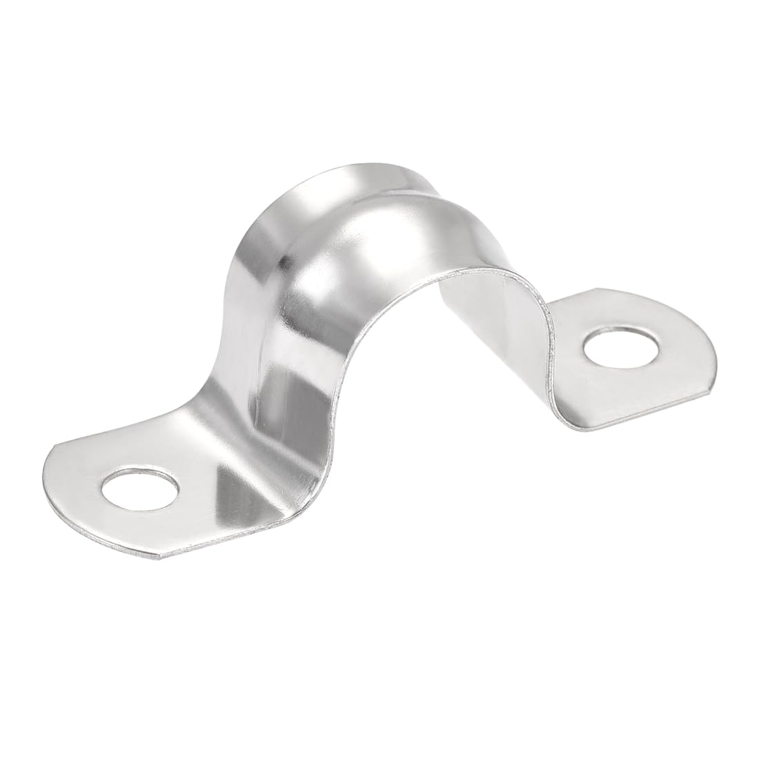 sourcing map 20mm(0.8") Rigid Pipe Strap, 2 Holes Tube Straps 201 Stainless Steel Tension Tube Clip Clamp 25pcs