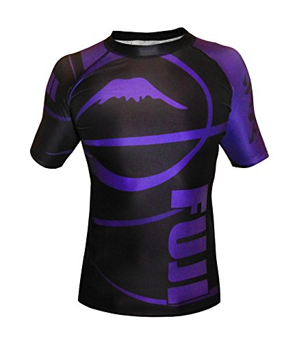 Fuji IBJJF Freestyle Short Sleeve Rash Guard, Purple, Small