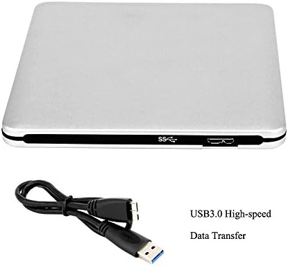 USB 3.0 DVD RW Drive, Latest USB3.0 Ultra Slim Portable DVD Rewriter Burner,External DVD Drive Optical Drive CD RW DVD RW Superdrive for Apple Mac Macbook Pro and laptop (Silver)