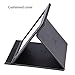 amoore Makeup Mirror Vanity Folding Tabletop Mirror with PU Leather Cushioned Cover (Large, Black)