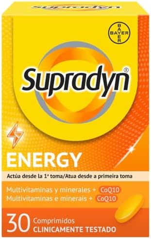 Energy 30 Comprimidos con 13 vitaminas, 9 minerales y Coenzima Q10