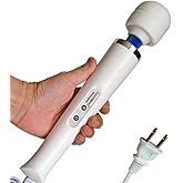 CHARMING 10 Speeds Wired Powerful Handheld Back Massager with Strong Vibration, Personal Therapy Massager for Sports Recovery, Muscle Aches, Full Body Pain (White)