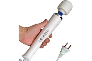 CHARMING 10 Speeds Wired Powerful Handheld Back Massager with Strong Vibration, Personal Therapy Massager for Sports Recovery, Muscle Aches, Full Body Pain (White)