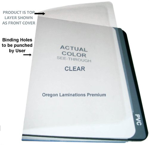7 Mil Clear Report Binding Covers Plastic Sheets (Pack of 100) 8-3/4 x 11-1/4 with 2 Round Corners
