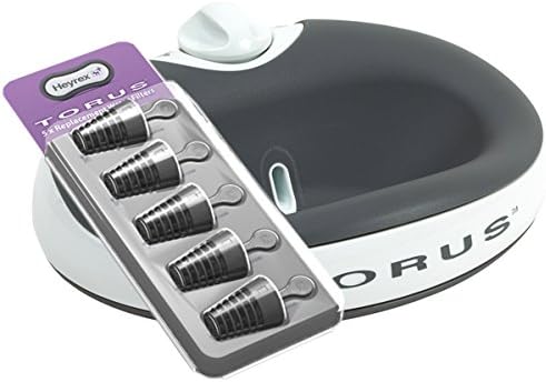 Torus Self-Filling Pet Water Bowl, 1 Liter, Portable, Carbon-Filtered with Filter 5-Pack