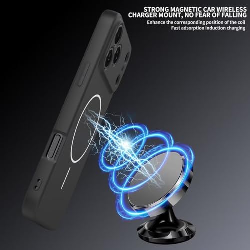 UPLAI Magnético Funda para Xiaomi Redmi Note 15 Pro 5G, Ultra Delgado Sedoso Silicona Líquida Antigolpes Carcasa con Protección Cámara, Premium Suave TPU Estuche Caso. Negro