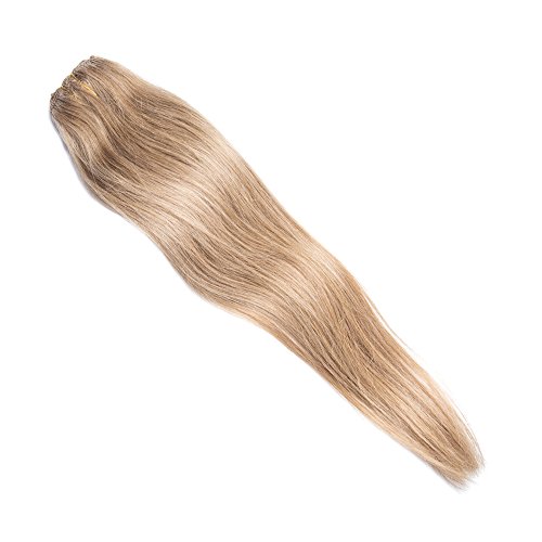 Rosette Hair 18 Inch Straight Human Hair Weft Remy Virgin Hair Clip In Extensions Full Head Hair Extensions Weave Unprocessed Hair 7pcs/set 75grams(Color-12) - Thumbnail 2