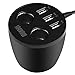 i-SUPERSIM Car Charger,3 USB Ports Cup Car Charger with 2 Sockets Cigarette Lighter for Apple Android Windows Smartphones Tablets