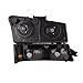 HEADLIGHTSDEPOT Headlights Compatible with 2003-2007 Silverado GMC Sierra Chrome Halogen 4 Piece Includes Left Driver and Right Passenger Side Headlamps With Park Lamps Set