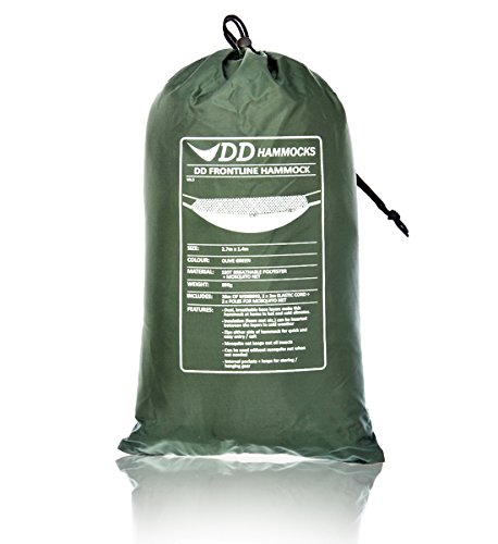 DD Frontline Hammock - Lightweight Camping, Jungle Hammock with Mosquito Net (Olive Green)