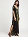 MakeMeChic Women's Boho Maxi Short Sleeve Split Pockets Tie Dye Long Dress Black XL