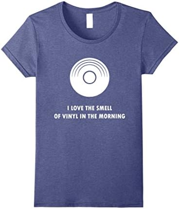 Womens I Love The Smell Of Vinyl Shirt - 45 Record Turntable DJ XL Heather Blue