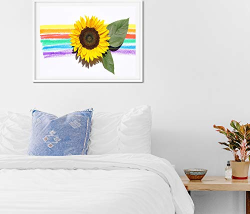 Guvana 5D Diamond Painting Number Kits for Adults Kids Paint by Numbers Diamonds DIY Rainbow Flower Full Drill Diamond Art Painting for Home Wall Decor by Diamond Painting Dots Pictures 11.8\