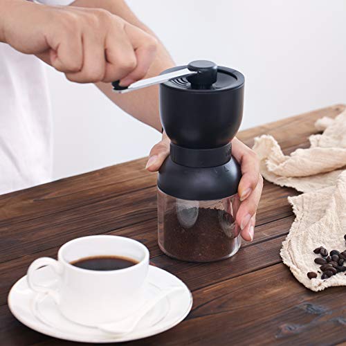 Kaffeemühle manuell mit verstellbarem Keramikmahlwerk, Kaffeemühle Hand aus Edelstahl, Tragbare Premium Espresso Mühle… – Bild 7
