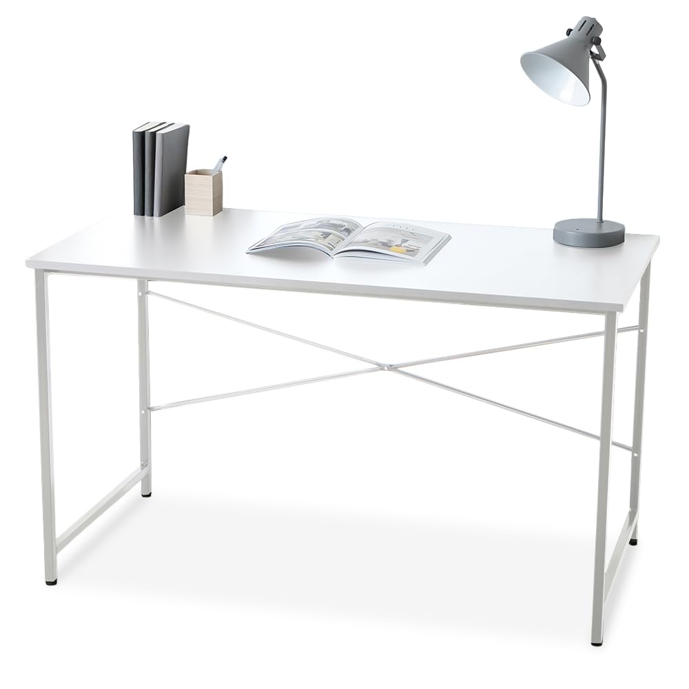 【組立簡単】アイリスプラザ 机 デスク パソコンデスク シンプル 幅120cm 奥行60cm ホワイト 勉強机 ワークデスク 120×60 PBDK-1260 ~SMART COLLECTION~商品画像
