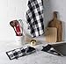 DII Buffalo Check Kitchen Collection, Classic Farmhouse Dishtowel Set, 20x30, Black & White, 3 Piece